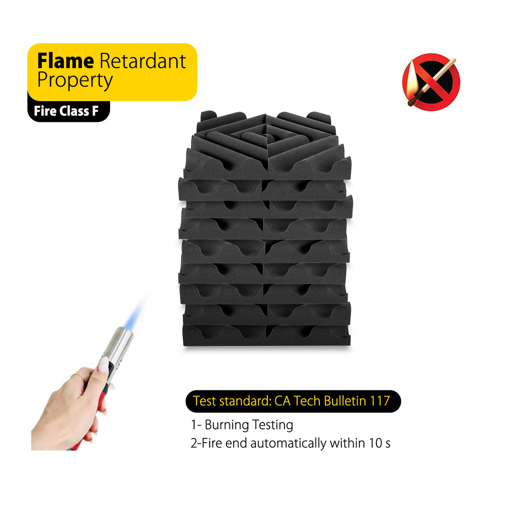 ECHONIK Bent Sound Absorption Acoustic Panels Black 12 Unit