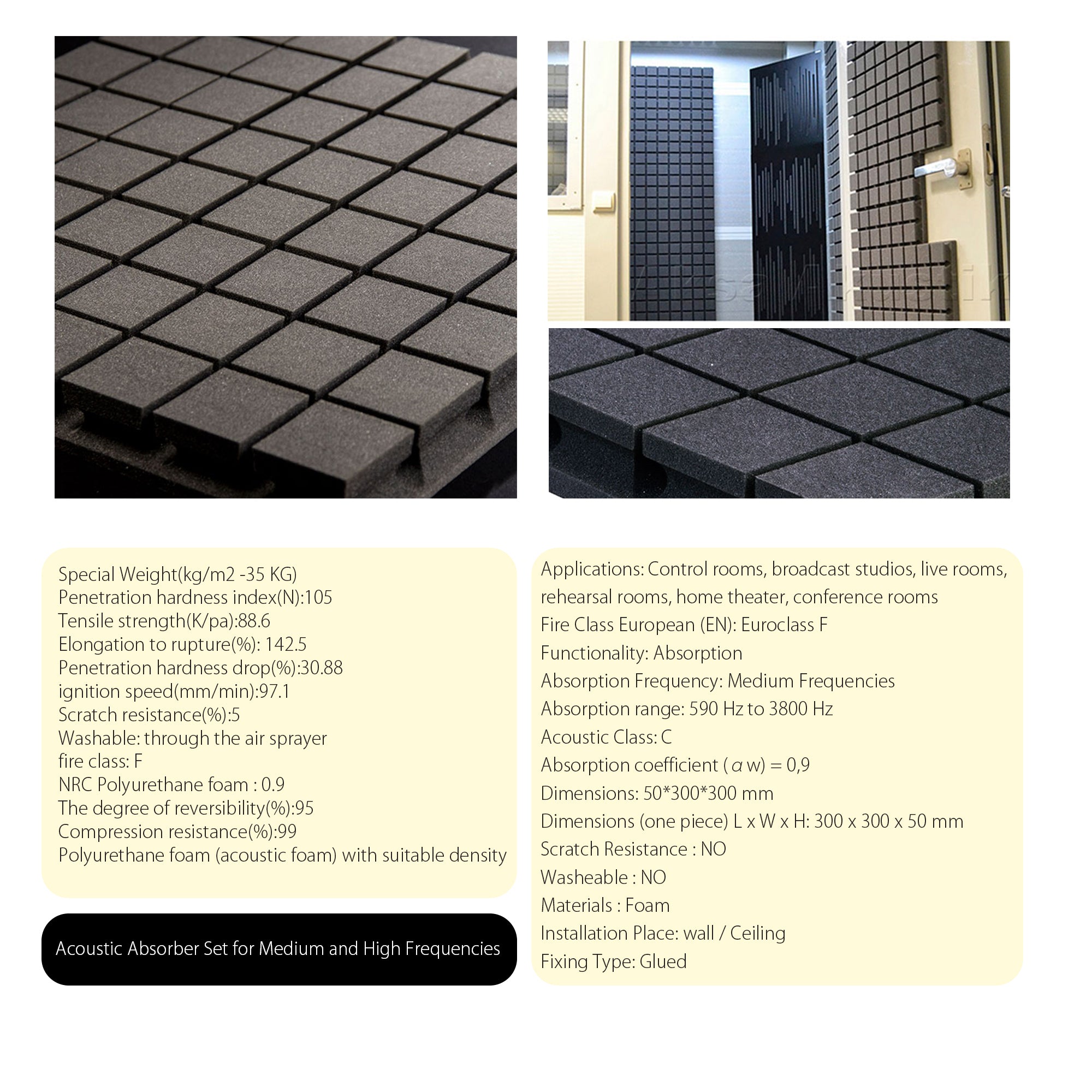 ECHONIK Flexi A30 Absoption Acoustic Panels 12 Units