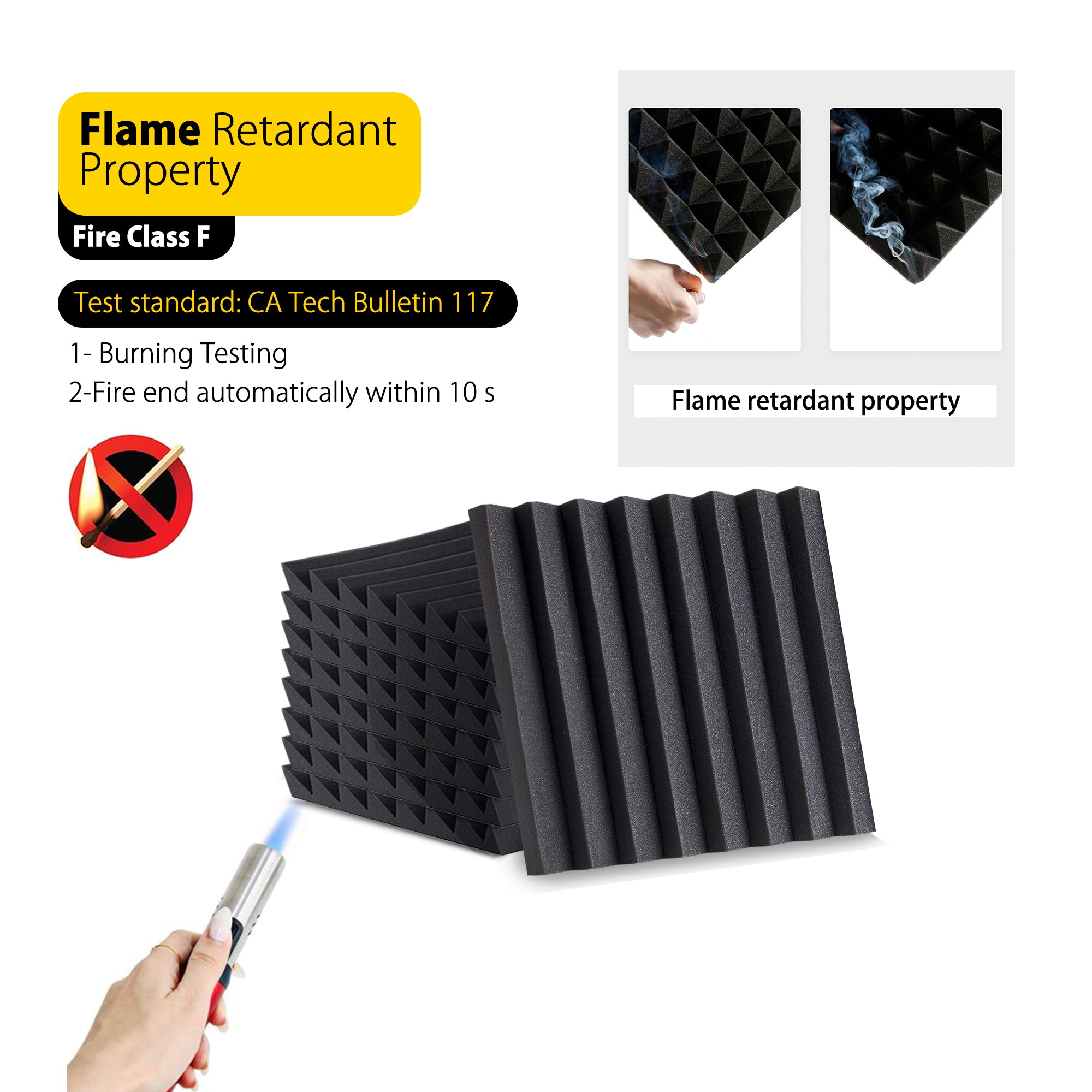 ECHONIK 3CM Light Alpha Absoption Acoustic Panels 12 Unit  BLACK