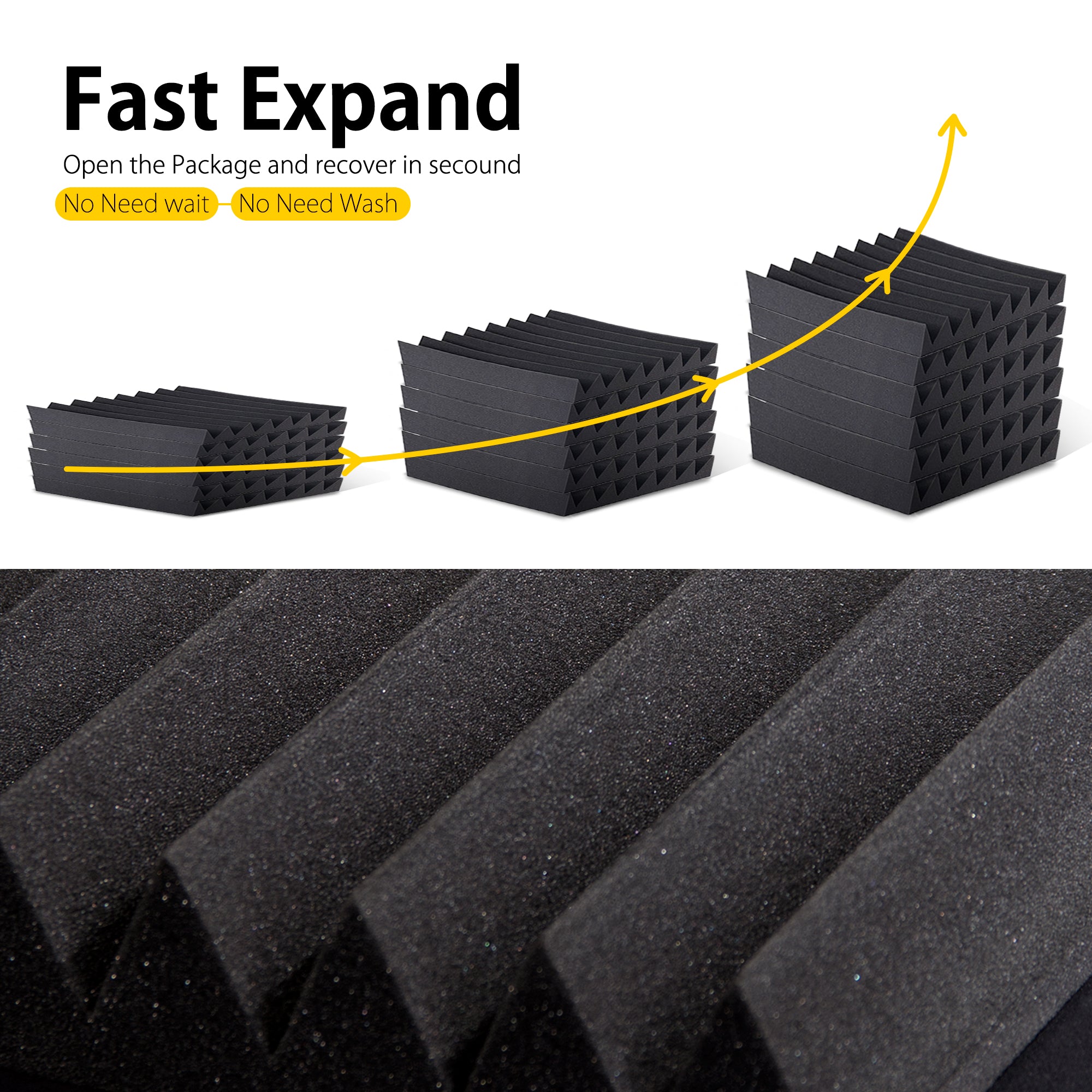 ECHONIK 3CM Light Alpha Absoption Acoustic Panels 12 Unit  BLACK