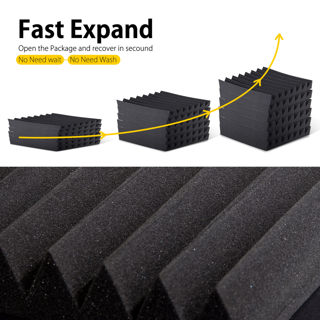 ECHONIK 5CM Light Alpha Absoption Acoustic Panel 12 UNITS BLACK