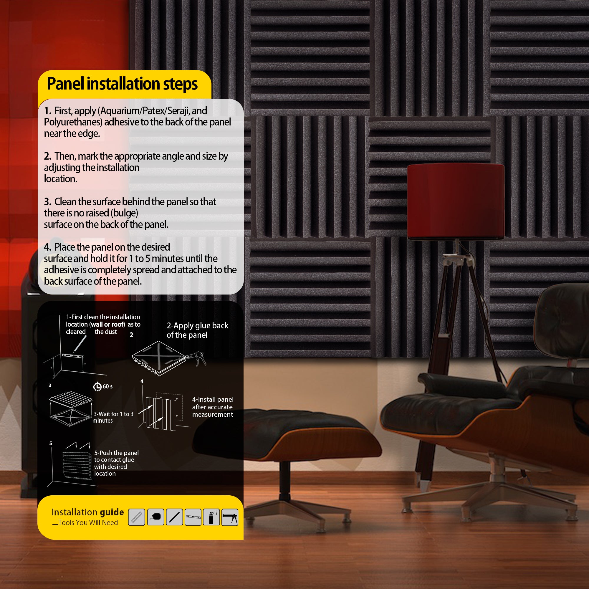 ECHONIK MD 55 Plus Absoption Acoustic Panel 12 UNITS 2.5 cm