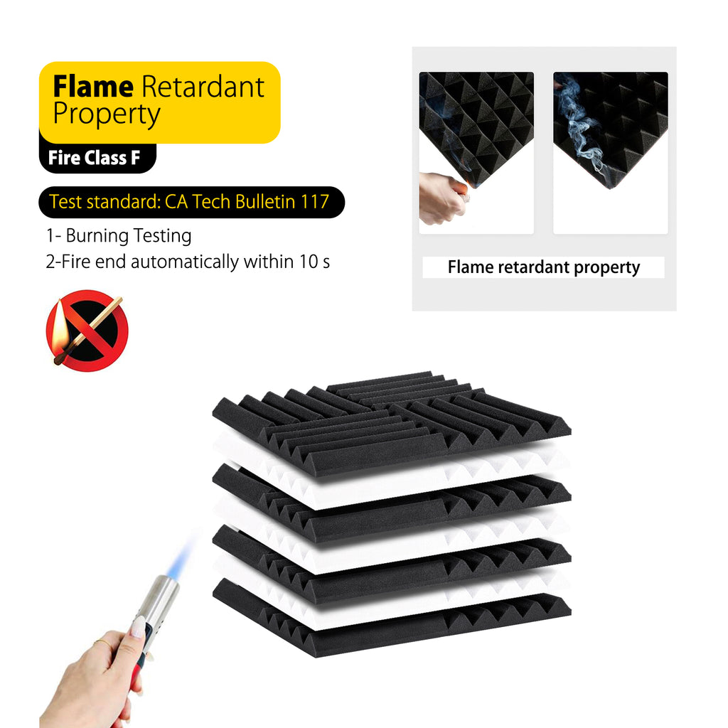 ECHONIK 3CM Light Alpha Absoption Acoustic Panels 12 Unit  BLACK & WHITE