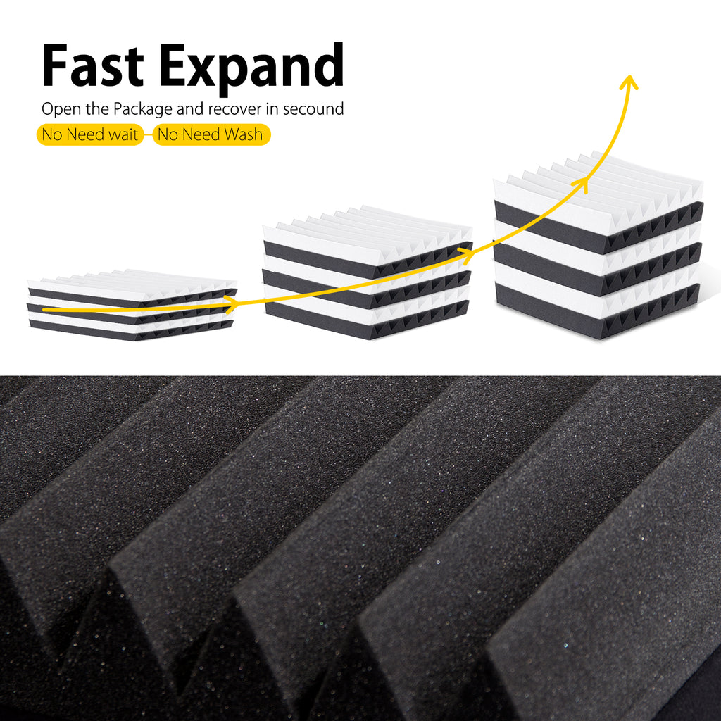 ECHONIK 3CM Light Alpha Absoption Acoustic Panels 12 Unit  BLACK & WHITE