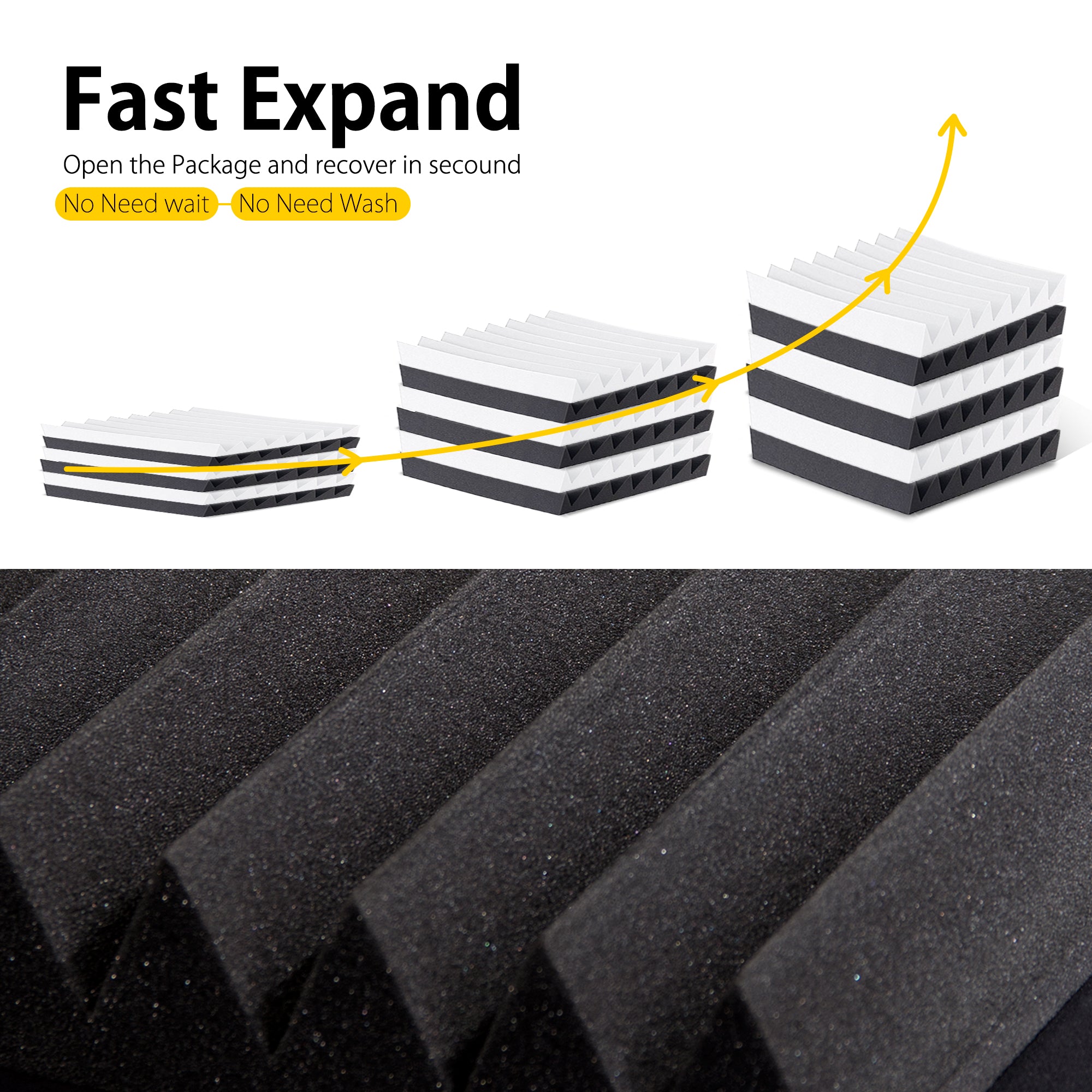 ECHONIK 5CM Light Alpha Absoption Acoustic Panel  12 UNITS BLACK & WHITE