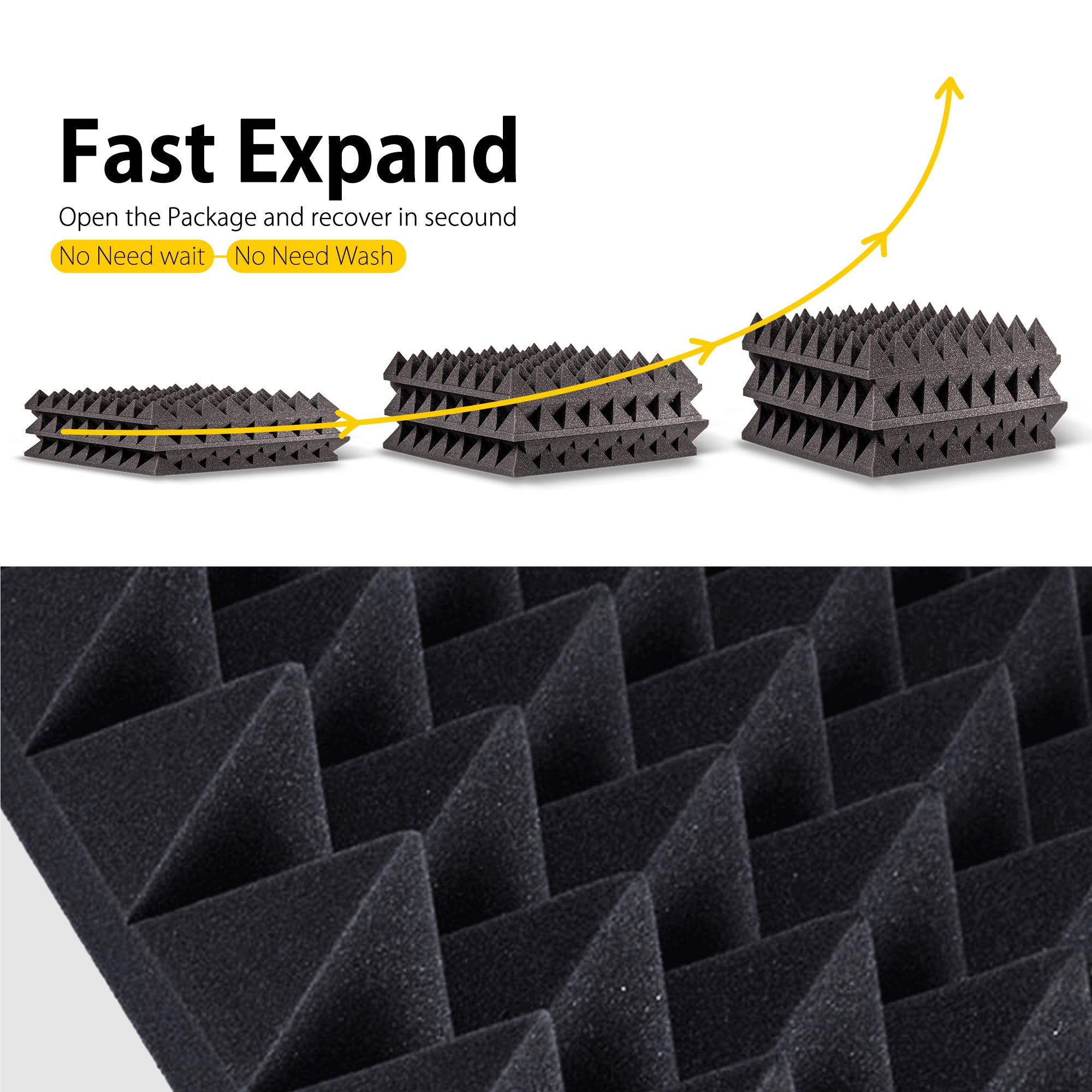 ECHONIK 5 CM Pyramid Acoustic Absorption Panels 12 Units