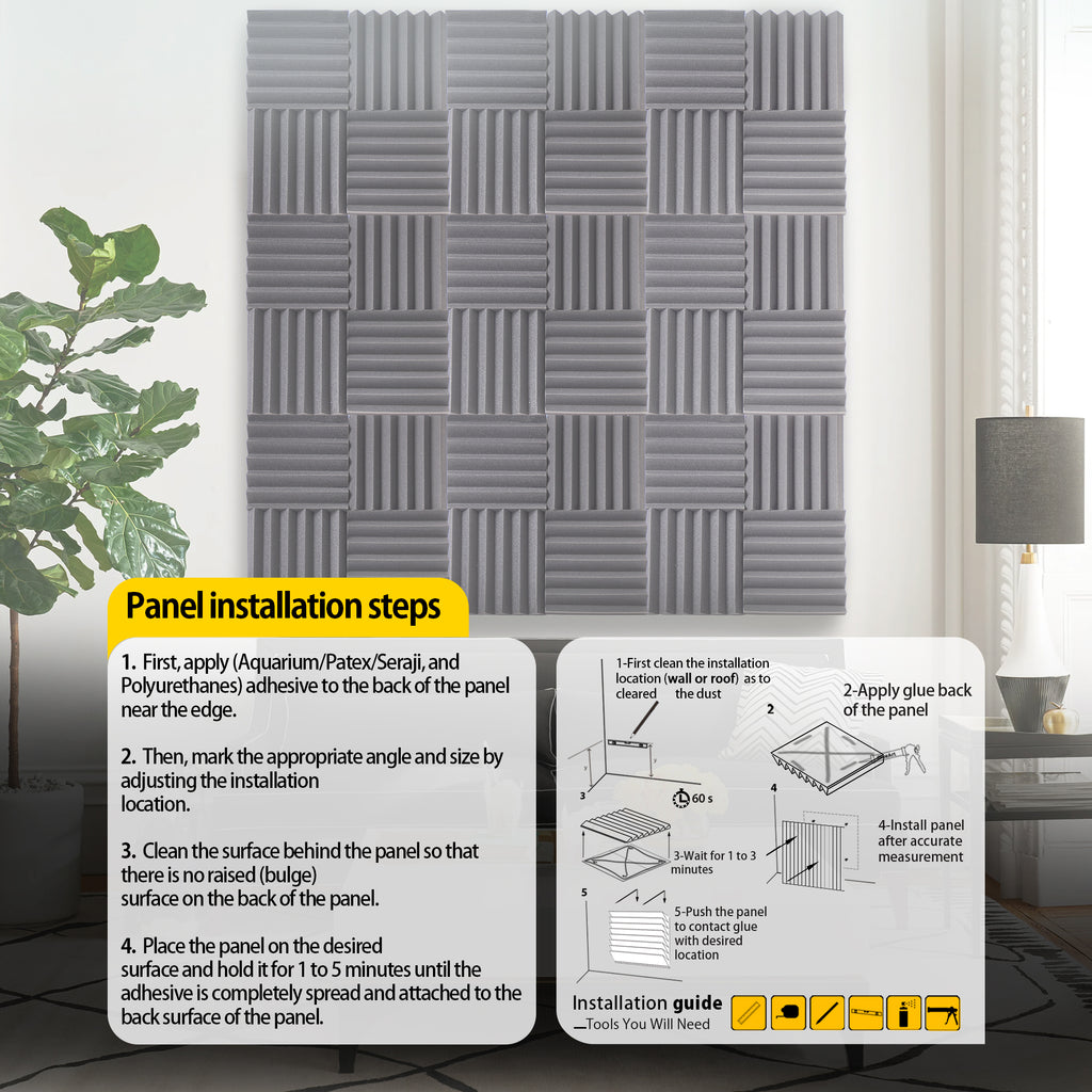 ECHONIK 2.5CM Light Alpha Absoption Acoustic Panels 12 Units