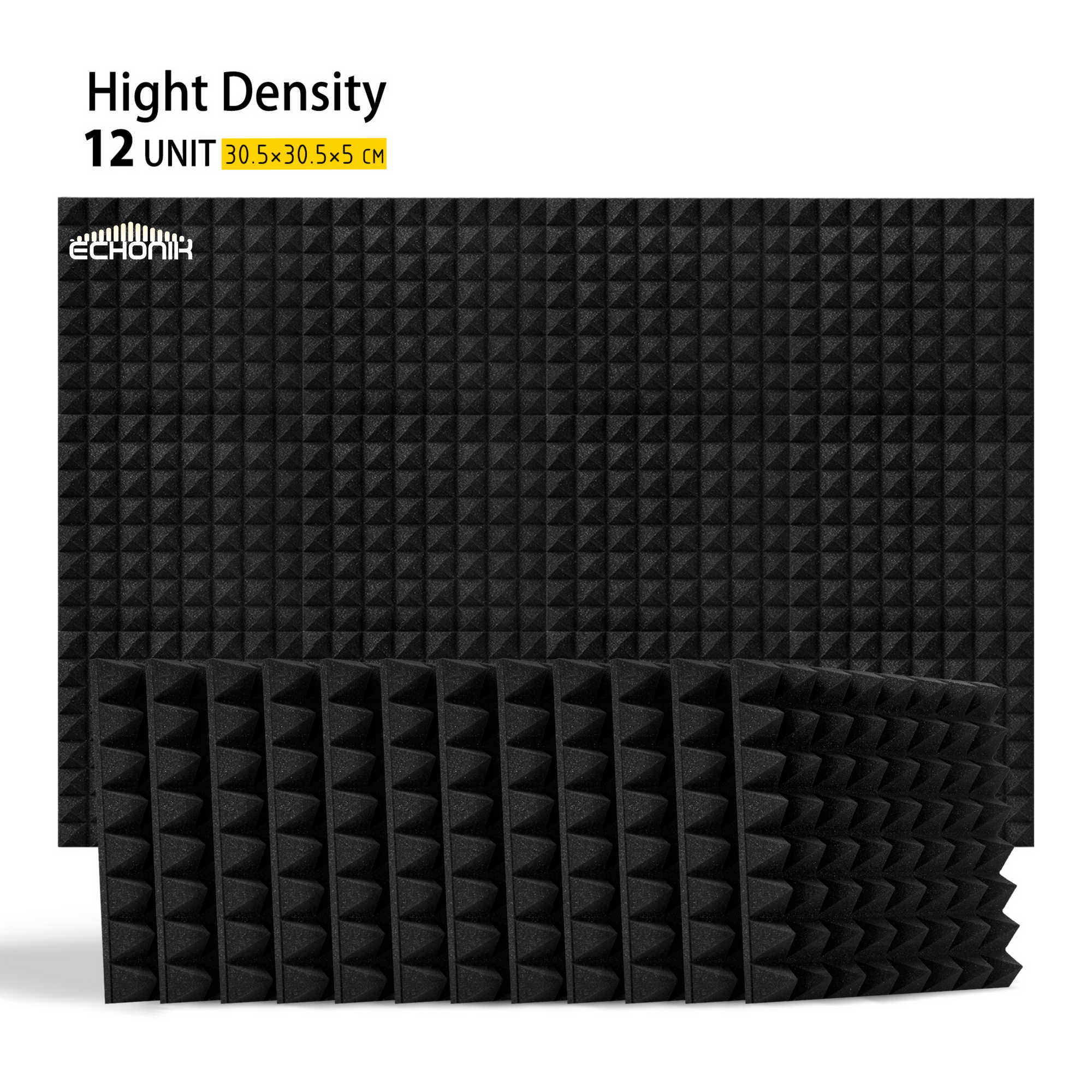 ECHONIK 5 CM Pyramid Acoustic Absorption Panels 12 Units